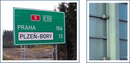 Typ VPL1 - dopravní značka z panelů pozinkového plechu